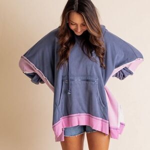 Entro Blue and Pink Hoodie